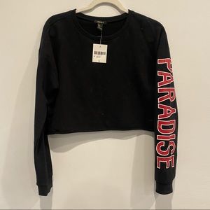 F21 paradise cropped top long sleeve